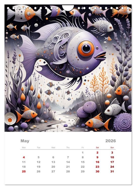Produktbild: The adventures of the steel fish (Wall Calendar 2026 DIN A4 portrait), CALVENDO 12 Month Wall Calendar