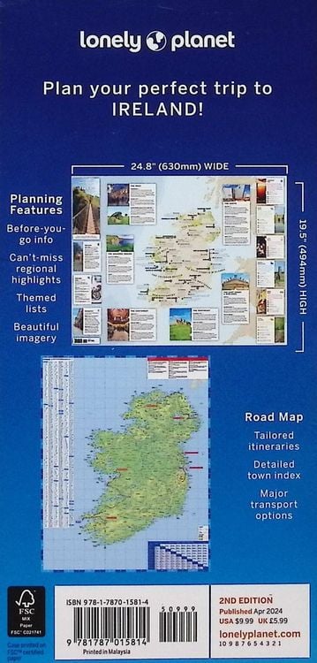 Produktbild: Lonely Planet Ireland Planning Map