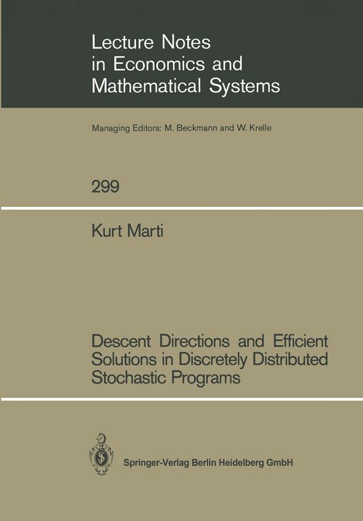 Produktbild: Descent Directions and Efficient Solutions in Discretely Distributed Stochastic Programs