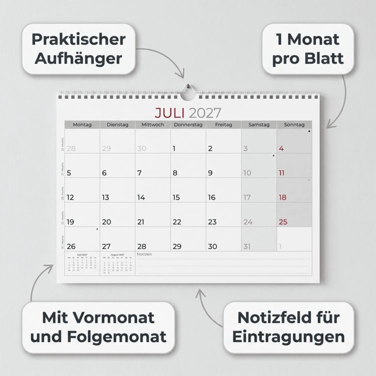 Produktbild: Monatsterminkalender 1M/1S 2027