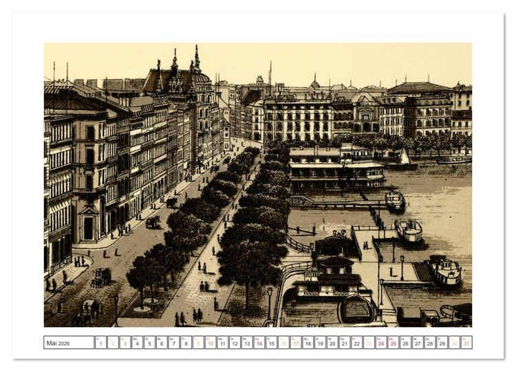 Produktbild: Hamburg: Die Hafenstadt auf historischen Stichen (Wandkalender 2026 DIN A4 quer), CALVENDO Monatskalender