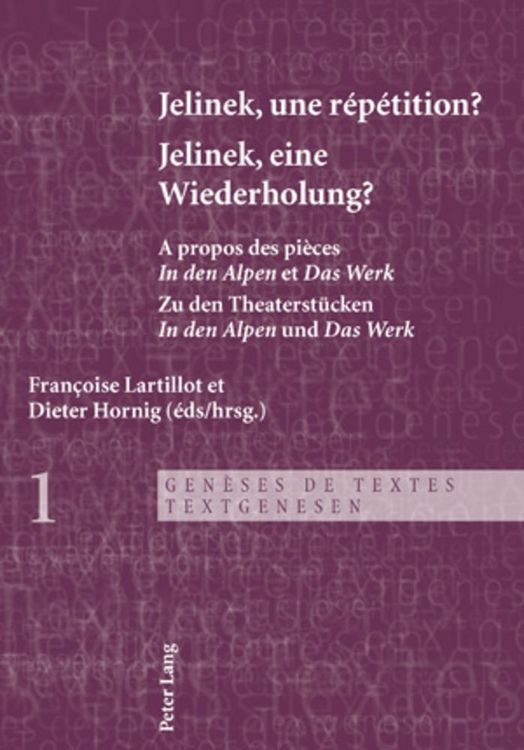 Produktbild: Jelinek, une r&eacute;p&eacute;tition ?- Jelinek, eine Wiederholung?
