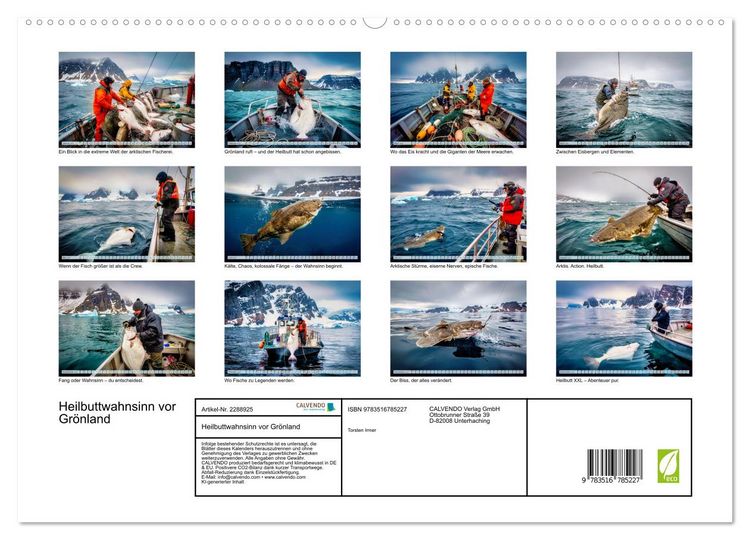 Produktbild: Heilbuttwahnsinn vor Gr&ouml;nland (hochwertiger Premium Wandkalender 2027 DIN A2 quer), Kunstdruck in Hochglanz