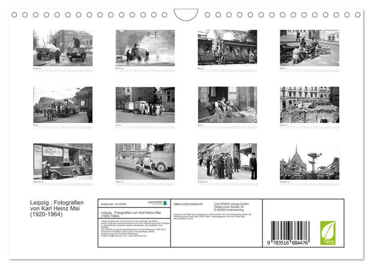 Produktbild: Leipzig : Fotografien von Karl Heinz Mai (1920-1964) (Wandkalender 2026 DIN A4 quer), CALVENDO Monatskalender