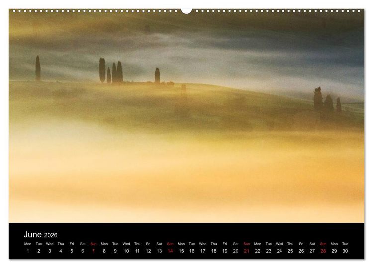 Produktbild: Tuscany Amazing Val d'Orcia (High Quality Premium Wall Calendar 2026 DIN A2 landscape),CALVENDO 12 Month Wall Calendar