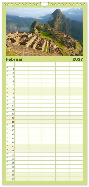 Produktbild: Familienplaner 2027 - Per&uacute;. Impressionen mit 5 Spalten (Wandkalender, 21 x 45 cm) CALVENDO