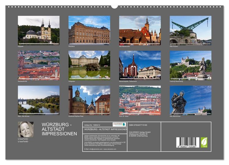 Produktbild: W&Uuml;RZBURG - ALTSTADT IMPRESSIONEN (hochwertiger Premium Wandkalender 2026 DIN A2 quer), Kunstdruck in Hochglanz