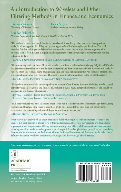 Produktbild: An Introduction to Wavelets and Other Filtering Methods in Finance and Economics
