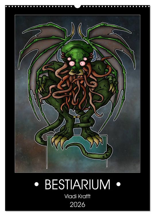 Produktbild: Bestiarium Vladi Krafft (Wandkalender 2026 DIN A2 hoch), CALVENDO Monatskalender