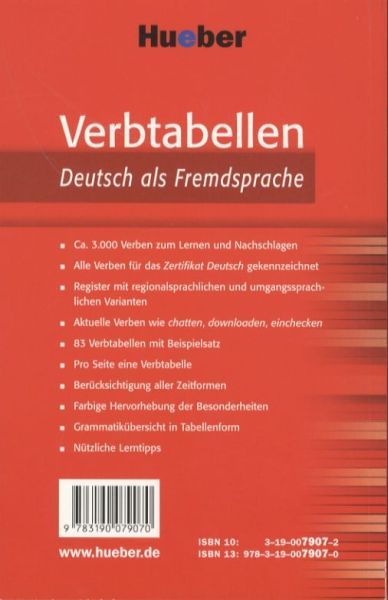 Produktbild: Verbtabellen Deutsch