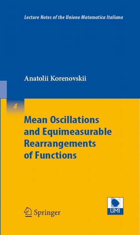 Produktbild: Mean Oscillations and Equimeasurable Rearrangements of Functions