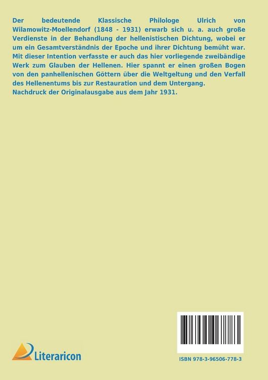 Produktbild: Der Glaube der Hellenen