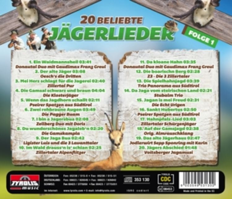 Produktbild: 20 beliebte J&auml;gerlieder