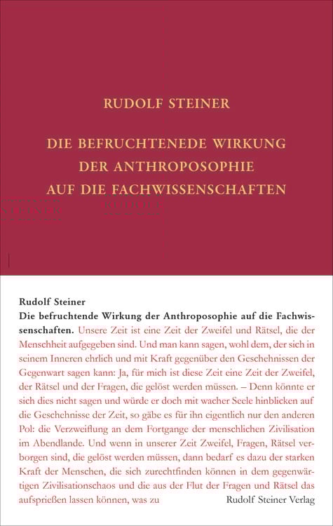 Produktbild: Die befruchtende Wirkung der Anthroposophie auf die Fachwissenschaften