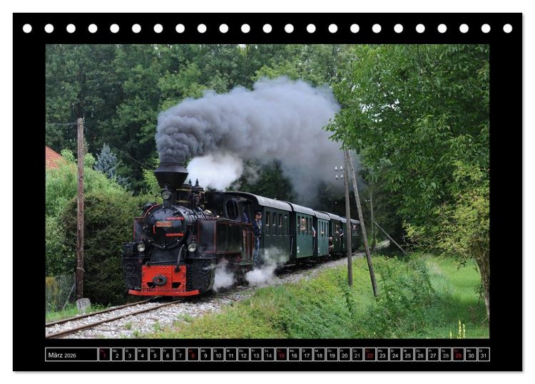 Produktbild: Eisenbahndampfromantik (Tischkalender 2026 DIN A5 quer), CALVENDO Monatskalender