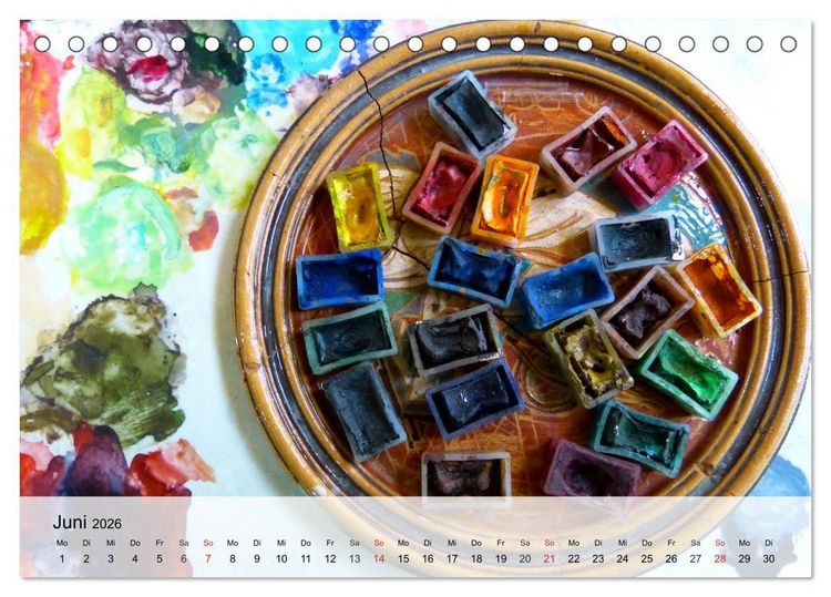 Produktbild: Malen. Impressionen aus der Welt der Farben (Tischkalender 2026 DIN A5 quer), CALVENDO Monatskalender