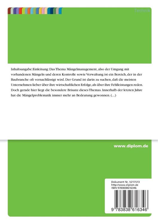 Produktbild: EDV-gest&uuml;tztes M&auml;ngelmanagement als Beitrag zur Qualit&auml;tssicherung