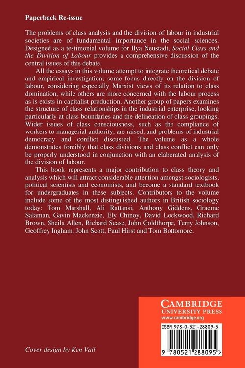 Produktbild: Social Class and the Division of Labour