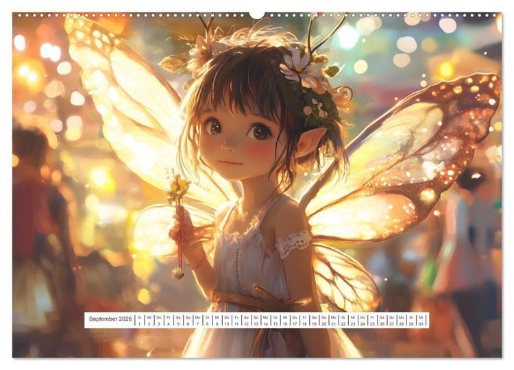 Produktbild: Magische Elfen - S&uuml;&szlig;e Elfen im Manga-Stil f&uuml;r ein zauberhaftes Jahr (Wandkalender 2026 DIN A2 quer), CALVENDO Monatskalender