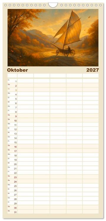 Produktbild: Familienplaner 2027 - Wind bewegt die Welt mit 5 Spalten (Wandkalender, 21 x 45 cm) CALVENDO