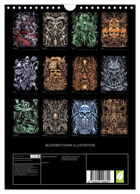 Produktbild: BLOODBOY/DARK ILLUSTRATION (Wandkalender 2026 DIN A4 hoch), CALVENDO Monatskalender