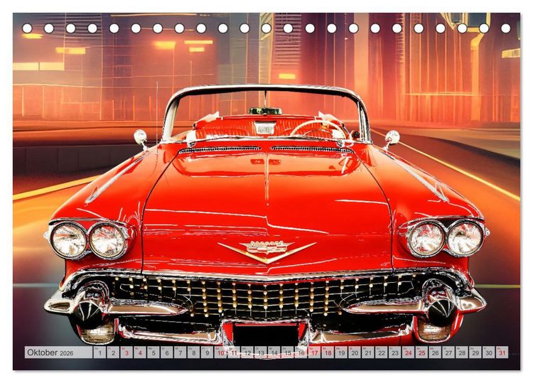Produktbild: US Classic Cars im Jet-Age (Tischkalender 2026 DIN A5 quer), CALVENDO Monatskalender