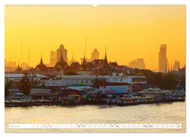 Produktbild: Bangkok - Thailands Hauptstadt in bunten Bildern (hochwertiger Premium Wandkalender 2027 DIN A2 quer), Kunstdruck in Hochglanz