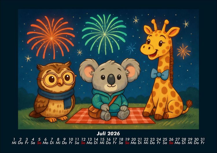 Produktbild: Ollie, Kiki & Nala - Fest der Freundschaft 2026 Fotokalender DIN A4