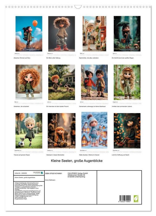Produktbild: Kleine Seelen, gro&szlig;e Augenblicke (Wandkalender 2027 DIN A2 hoch), CALVENDO Monatskalender