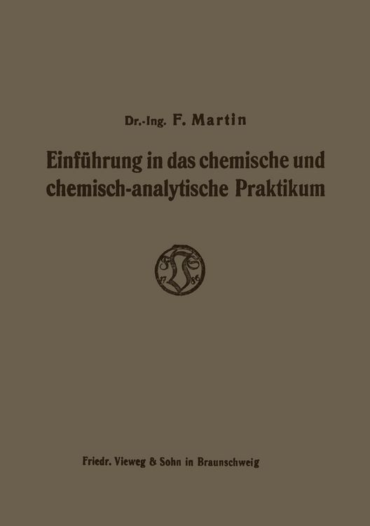 Produktbild: Einf&uuml;hrung in das chemische und chemisch-analytische Praktikum
