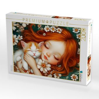 Produktbild: CALVENDO Puzzle M&ouml;dchen mit Katze | 2000 Teile Lege-Gr&ouml;&szlig;e 90x67cm Foto-Puzzle f&uuml;r gl&uuml;ckliche Stunden