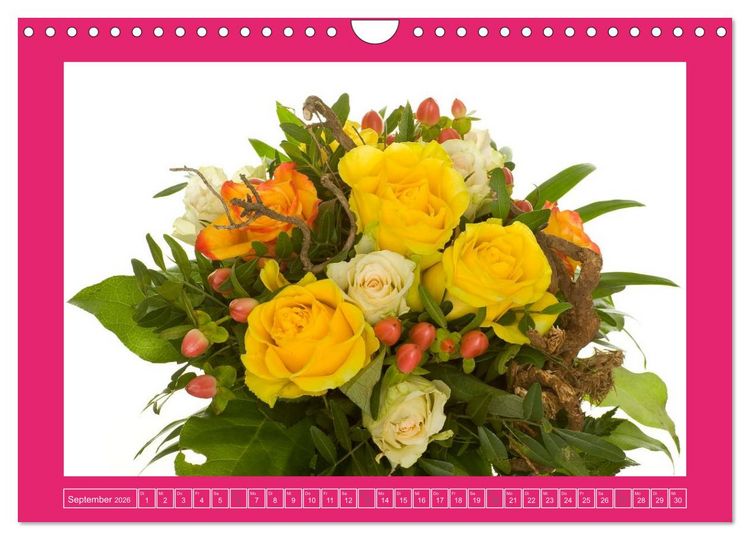 Produktbild: F&uuml;r jeden Monat ein Dankesch&ouml;n an Dich! - 12 Blumenstr&auml;u&szlig;e (Wandkalender 2026 DIN A4 quer), CALVENDO Monatskalender