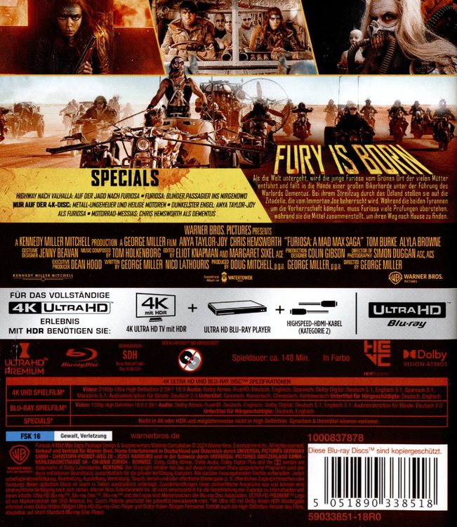 Produktbild: Furiosa: A Mad Max Saga (4K Ultra HD) (+ Blu-ray)