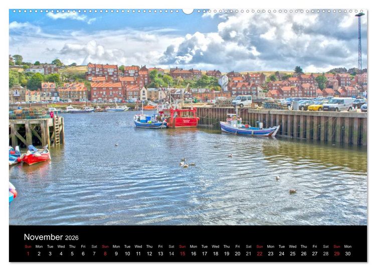 Produktbild: Whitby Harbour (High Quality Premium Wall Calendar 2026 DIN A2 landscape),CALVENDO 12 Month Wall Calendar