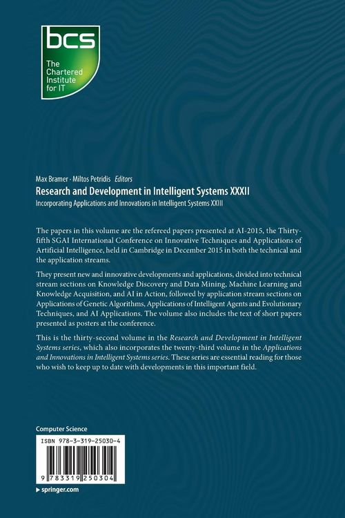 Produktbild: Research and Development in Intelligent Systems XXXII