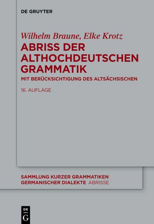 Produktbild: Abriss der althochdeutschen Grammatik