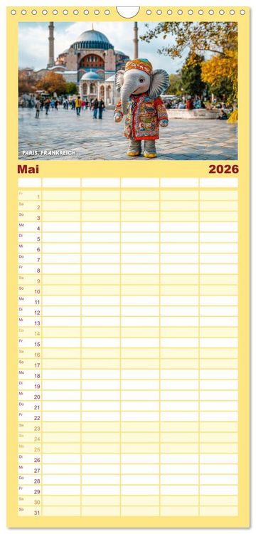 Produktbild: Familienplaner 2026 - Die Mikrofanten auf Europareise mit 5 Spalten (Wandkalender, 21 x 45 cm) CALVENDO