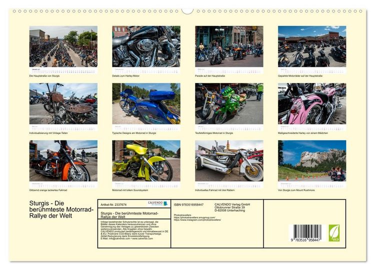 Produktbild: Sturgis - Die ber&uuml;hmteste Motorrad-Rallye der Welt (hochwertiger Premium Wandkalender 2027 DIN A2 quer), Kunstdruck in Hochglanz