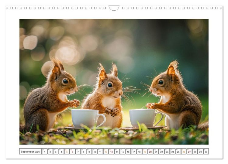 Produktbild: Lustige Eichh&ouml;rnchen (Wandkalender 2026 DIN A3 quer), CALVENDO Monatskalender