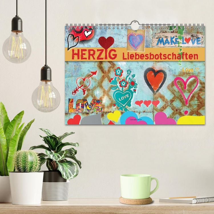 Produktbild: Herzig Liebesbotschaften (Wandkalender 2026 DIN A4 quer), CALVENDO Monatskalender