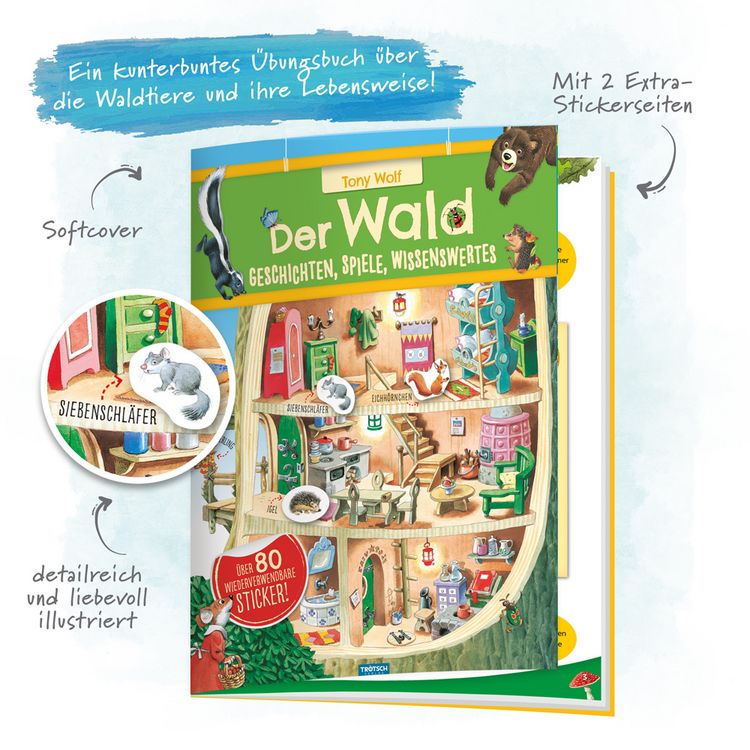 Produktbild: Tr&ouml;tsch Der Wald Geschichten Spiele Wissenswertes Stickerbuch