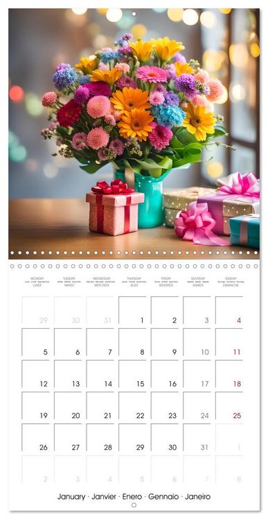 Produktbild: Birthday feelings - Your year full of AI birthdays (Wall Calendar 2026 12 &times; 12 Inch) CALVENDO 12 Month Wall Calendar