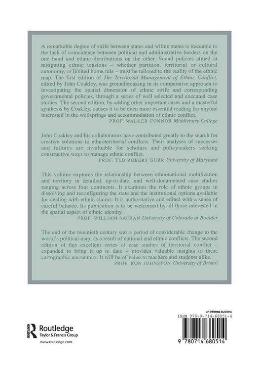 Produktbild: The Territorial Management of Ethnic Conflict