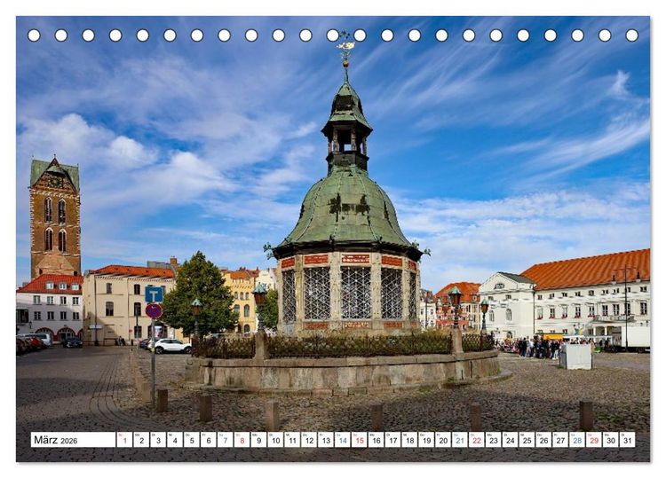 Produktbild: Stadt Wismar 2026 (Tischkalender 2026 DIN A5 quer), CALVENDO Monatskalender