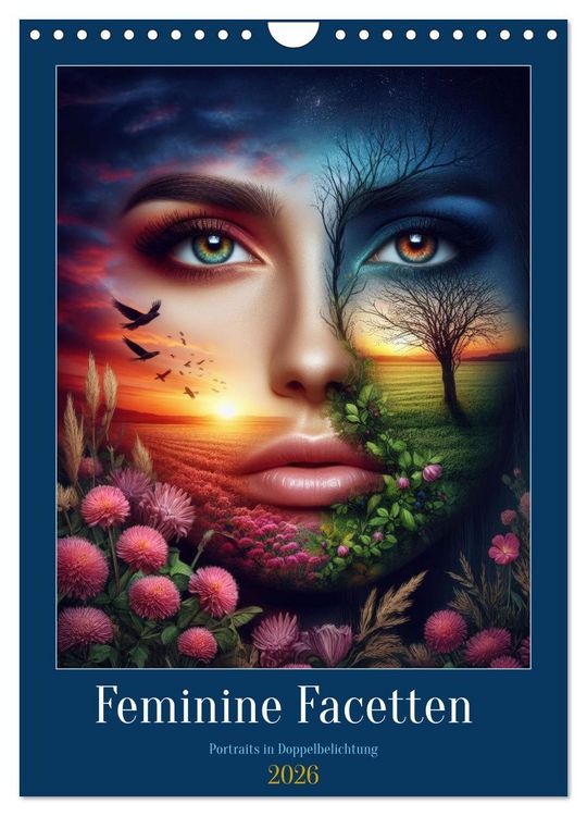Produktbild: Feminine Facetten - Portraits in Doppelbelichtung (Wandkalender 2026 DIN A4 hoch), CALVENDO Monatskalender