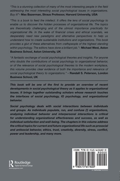 Produktbild: Social Psychology and Organizations