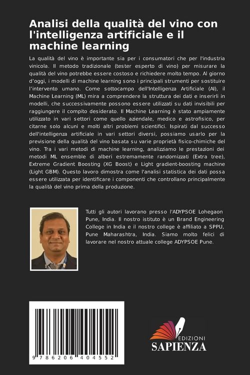 Produktbild: Analisi della qualit&agrave; del vino con l'intelligenza artificiale e il machine learning