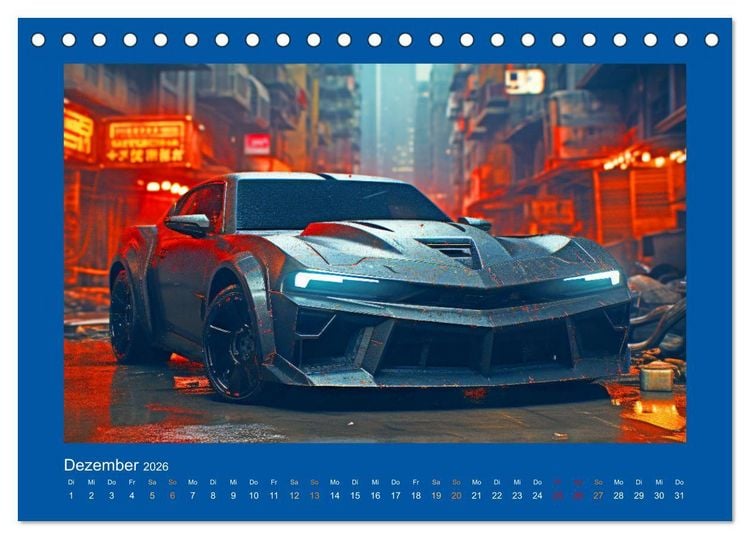 Produktbild: Zukunftsvisionen auf R&auml;dern - Dystopische Fahrzeuge (Tischkalender 2026 DIN A5 quer), CALVENDO Monatskalender