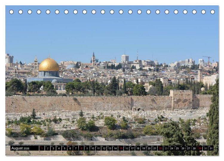 Produktbild: Jerusalem - die Goldene Stadt (Tischkalender 2026 DIN A5 quer), CALVENDO Monatskalender