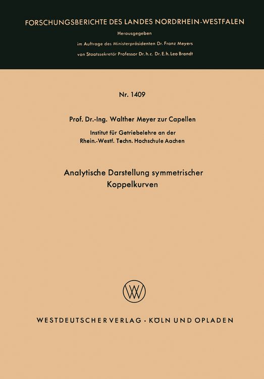 Produktbild: Analytische Darstellung symmetrischer Koppelkurven